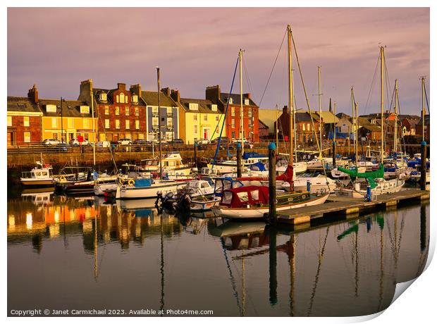 Serenity at Arbroath Harbour Print by Janet Carmichael