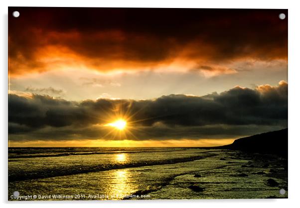 Sunset Airy Point Acrylic by Dave Wilkinson North Devon Ph