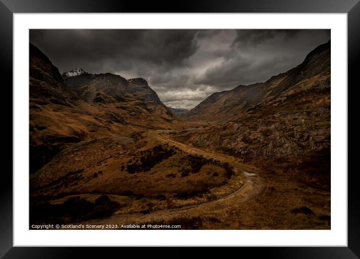 The line of Glencoe Framed Mounted Print by Scotland's Scenery