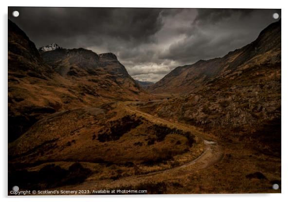 The line of Glencoe Acrylic by Scotland's Scenery