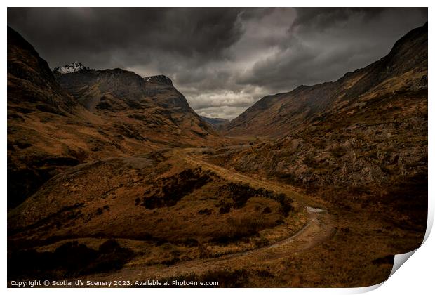 The line of Glencoe Print by Scotland's Scenery