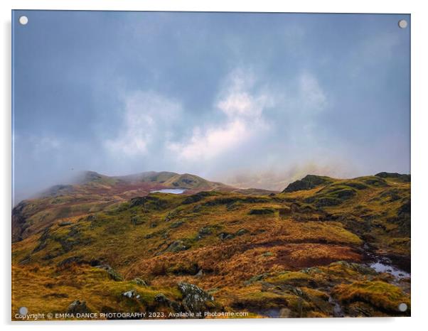 Storm Clouds over Calf Crag Acrylic by EMMA DANCE PHOTOGRAPHY