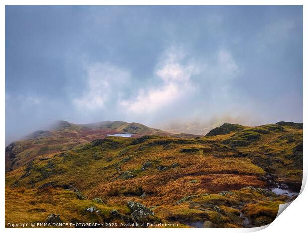 Storm Clouds over Calf Crag Print by EMMA DANCE PHOTOGRAPHY