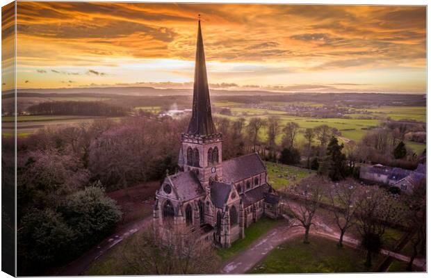 Wentworth Church Sunset Canvas Print by Apollo Aerial Photography