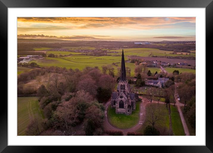Wentworth Church Sunset Framed Mounted Print by Apollo Aerial Photography