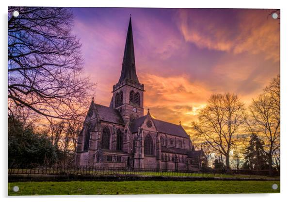 Wentworth Church Sunset Acrylic by Apollo Aerial Photography