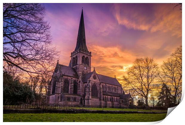 Wentworth Church Sunset Print by Apollo Aerial Photography