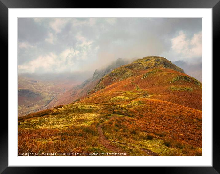 Mist rolling in over Gibson Knott and Calf Crag Framed Mounted Print by EMMA DANCE PHOTOGRAPHY