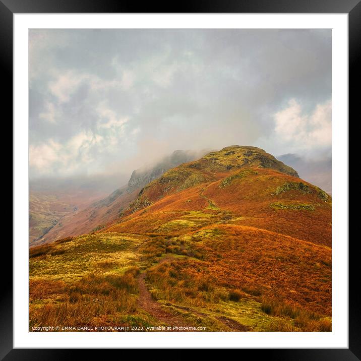 Mist rolling in over Gibson Knott and Calf Crag Framed Mounted Print by EMMA DANCE PHOTOGRAPHY