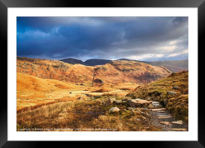 Views of Helm Crag from Easedale Tarn Framed Mounted Print by EMMA DANCE PHOTOGRAPHY