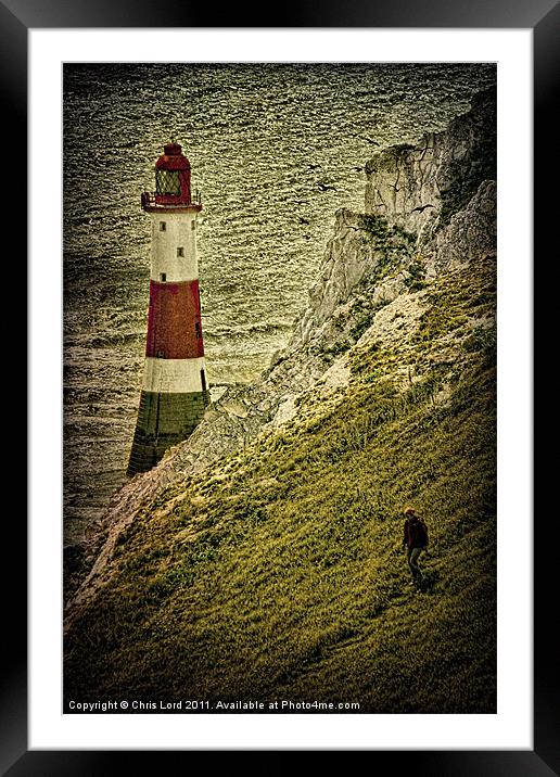 On Beachy Head Framed Mounted Print by Chris Lord