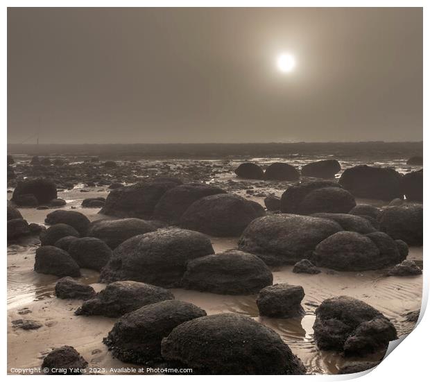 Sun Through The Mist-Hunstanton Beach Print by Craig Yates