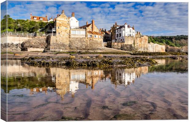 Mirrored Beauty of Robin Hoods Bay Canvas Print by Tim Hill