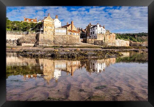 Mirrored Beauty of Robin Hoods Bay Framed Print by Tim Hill