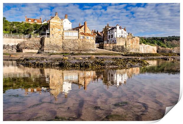 Mirrored Beauty of Robin Hoods Bay Print by Tim Hill