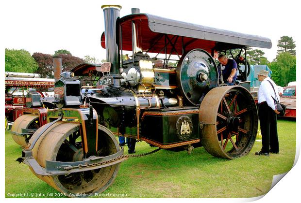 1927 Fowler road roller Print by john hill