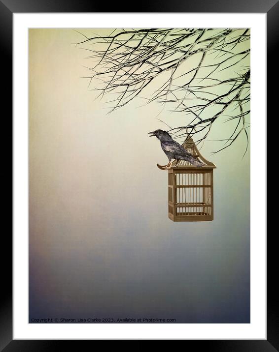 Golden Crow Framed Mounted Print by Sharon Lisa Clarke