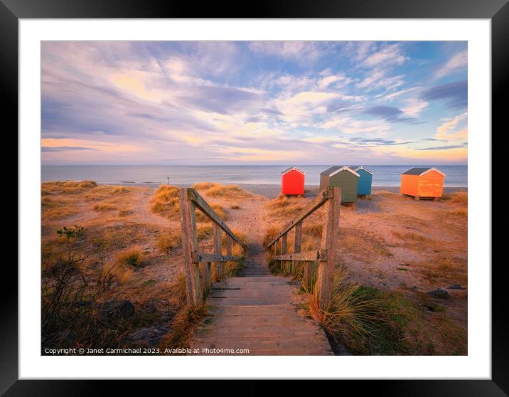 A Serene Dusk at Findhorn Beach Framed Mounted Print by Janet Carmichael