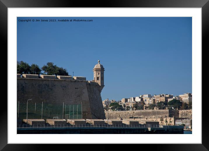 Lookout onto The Grand Harbour, Valletta Framed Mounted Print by Jim Jones