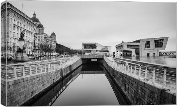 Canal along the Liverpool waterfront Canvas Print by Jason Wells