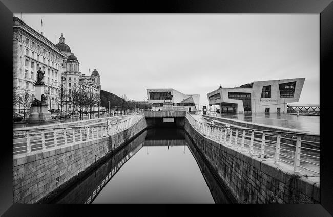 Canal along the Liverpool waterfront Framed Print by Jason Wells
