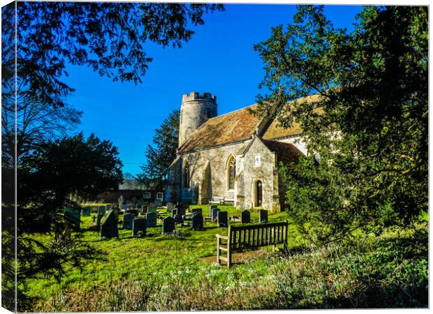 Serene Beauty of Bartlow Church Canvas Print by Simon Hill