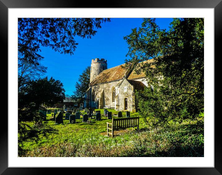 Serene Beauty of Bartlow Church Framed Mounted Print by Simon Hill