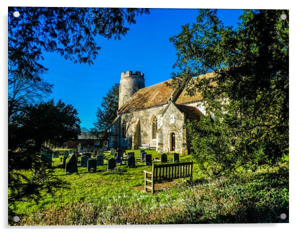 Serene Beauty of Bartlow Church Acrylic by Simon Hill
