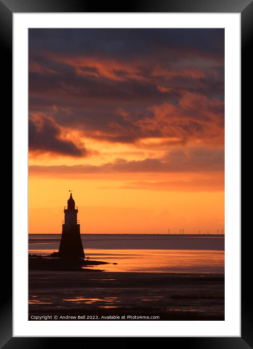 Plover Scar at sunset Framed Mounted Print by Andrew Bell