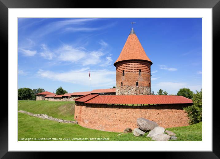 The Medieval Kaunas Castle Framed Mounted Print by Gisela Scheffbuch