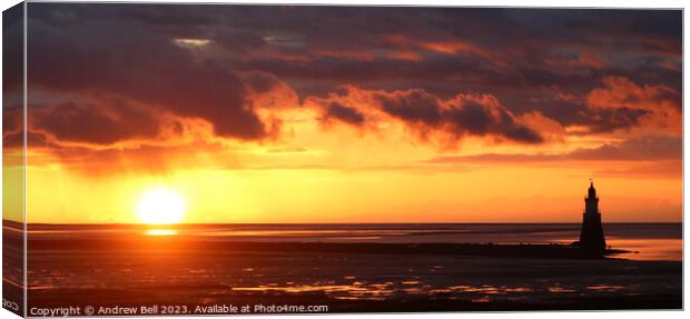 Cockerham Sands sunset Canvas Print by Andrew Bell