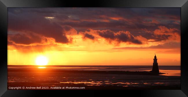 Cockerham Sands sunset Framed Print by Andrew Bell