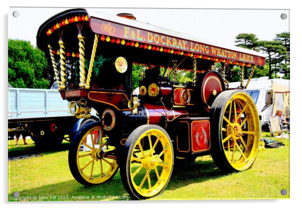 Showman Steam Tractor. Acrylic by john hill