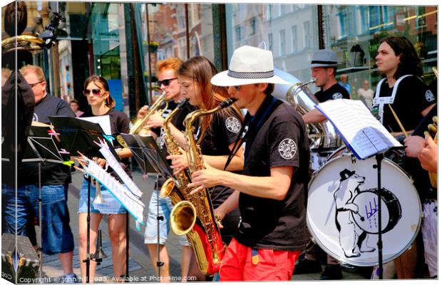 Band of Buskers. Canvas Print by john hill