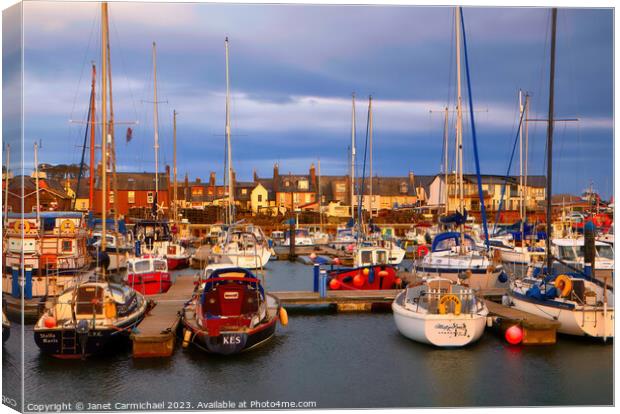 Bright and Bold Arbroath Harbour Canvas Print by Janet Carmichael