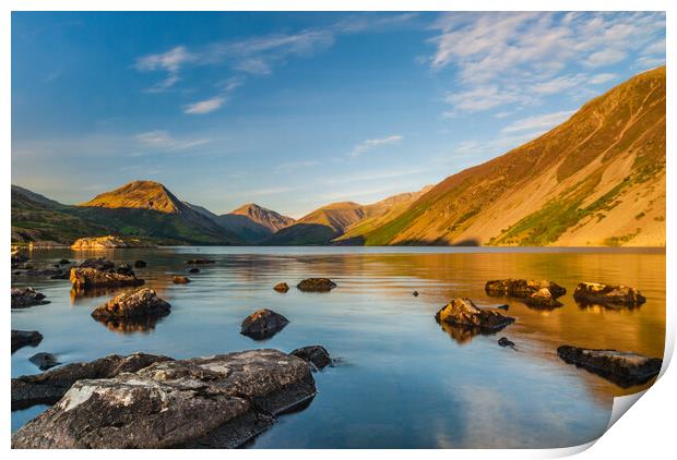 Wast Water and Great Gable, Lake District Print by David Ross