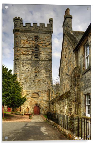 Abbey Church Tower Acrylic by Tom Gomez
