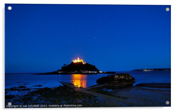 St Michaels Mount Cornwall Acrylic by Les Schofield