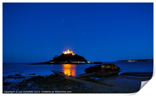 St Michaels Mount Cornwall Print by Les Schofield