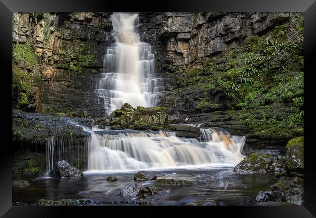 Mill Gill Force, Near Askrigg Framed Print by Richard Burdon