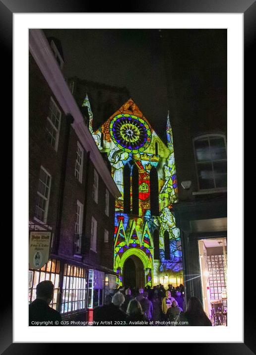 York Minster Colour and Light Projection image 1 Framed Mounted Print by GJS Photography Artist