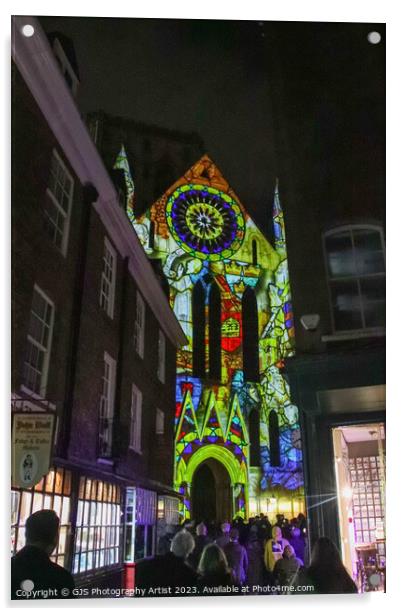 York Minster Colour and Light Projection image 1 Acrylic by GJS Photography Artist
