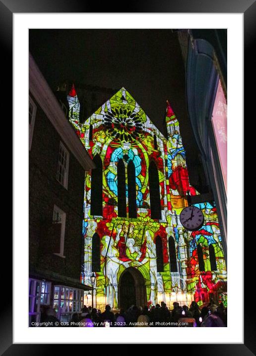 York Minster Colour and Light Projection image 2 Framed Mounted Print by GJS Photography Artist