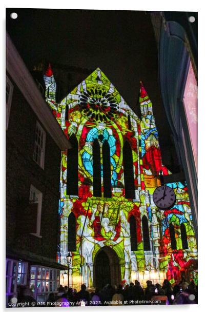 York Minster Colour and Light Projection image 2 Acrylic by GJS Photography Artist