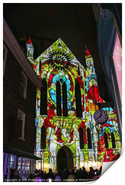 York Minster Colour and Light Projection image 2 Print by GJS Photography Artist