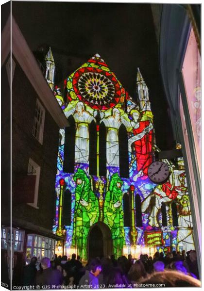 York Minster Colour and Light Projection image 6 Canvas Print by GJS Photography Artist