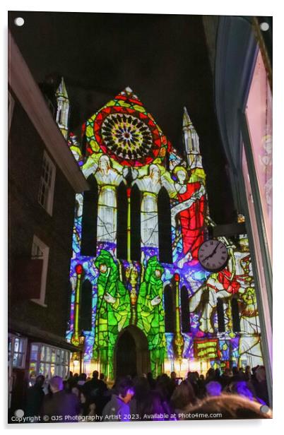 York Minster Colour and Light Projection image 6 Acrylic by GJS Photography Artist
