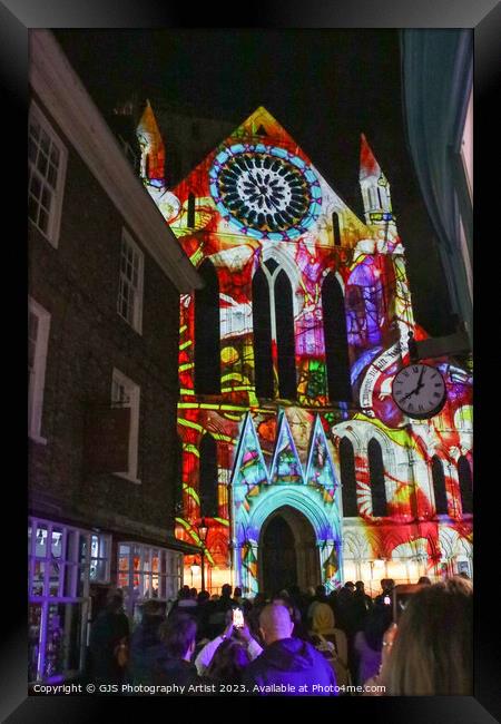 York Minster Colour and Light Projection image 5 Framed Print by GJS Photography Artist
