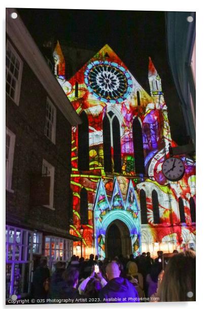 York Minster Colour and Light Projection image 5 Acrylic by GJS Photography Artist
