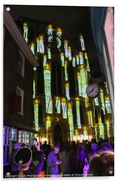 York Minster Colour and Light Projection image 7 Acrylic by GJS Photography Artist